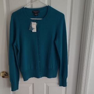 New With Tags Cashmere Teal Women's Cardigan